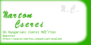 marton cserei business card